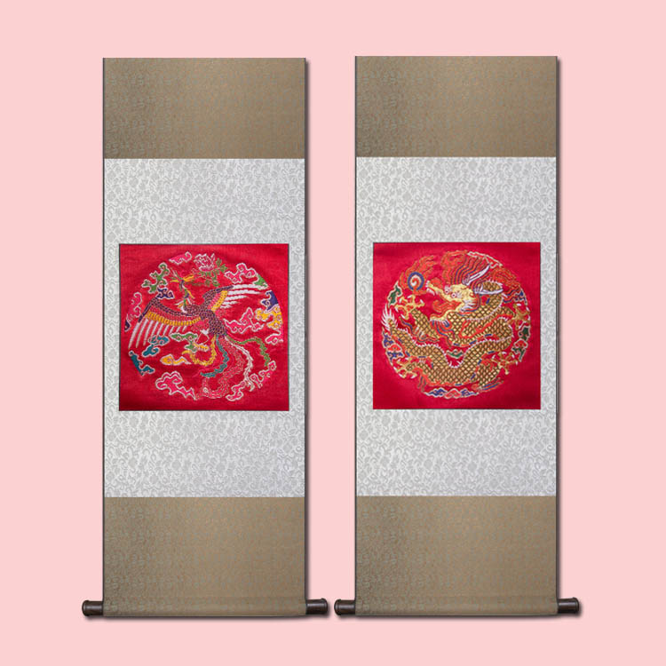 云锦天仙配双卷轴